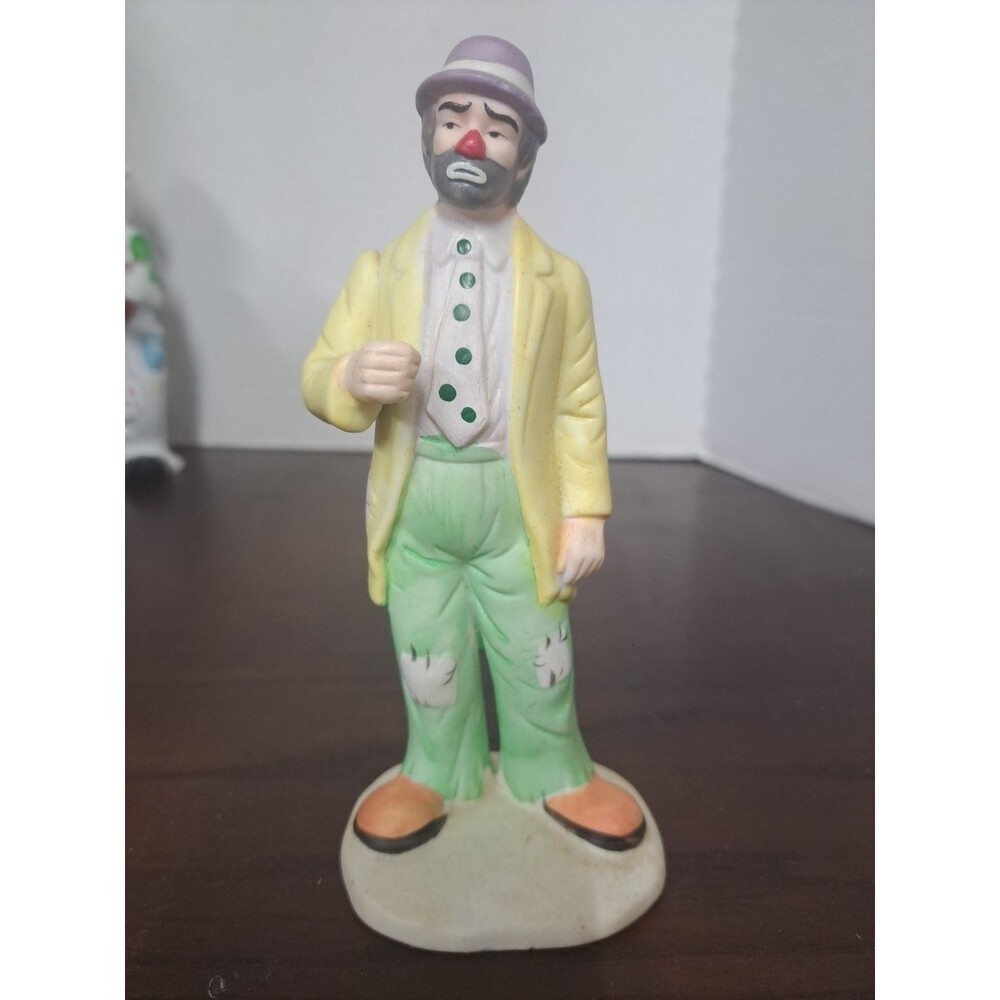 Vintage Flambro Emmett Kelly Jr. Collection Porcelain Clown Figure Yellow...
